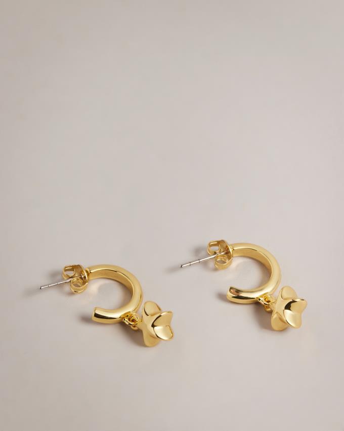 Boucles d'Oreilles Ted Baker Star Hoop Charm Doré Femme | OQK-81857955